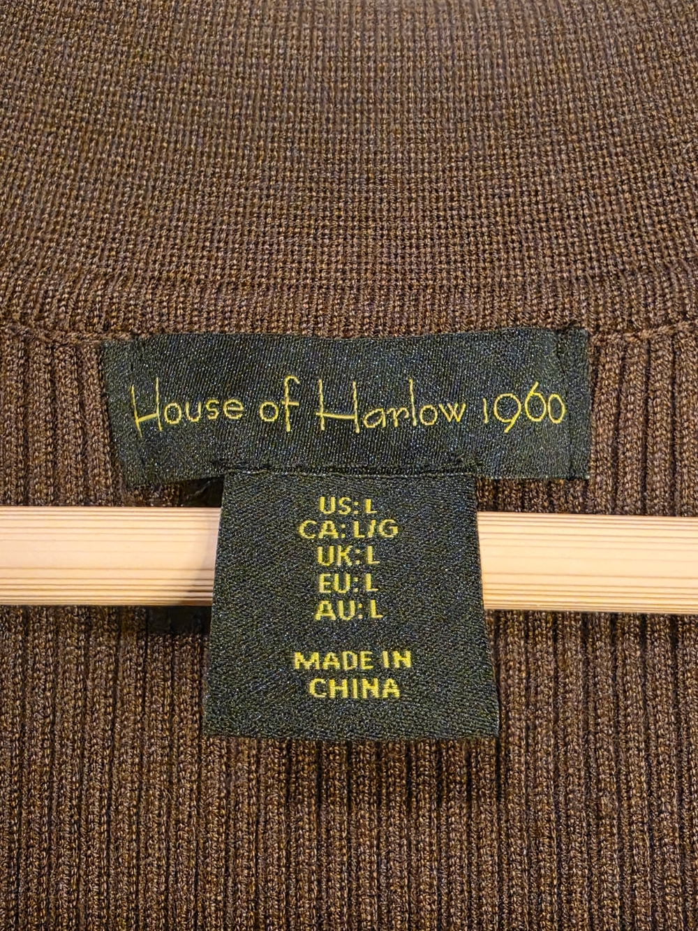 House of Harlow 1960 Ribbed Polo Midi Dress Brown size Large - Picture 5 of 6